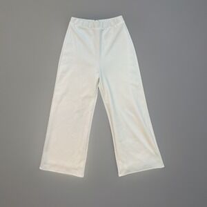 Lulus White Cropped Wide Leg‎ Pants Women's Size S High Waist Trousers